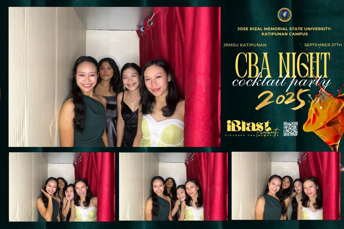 Photobooth layout design for CBA Night Cocktail Party 2025 at Jose Rizal Memorial State University, Katipunan Campus